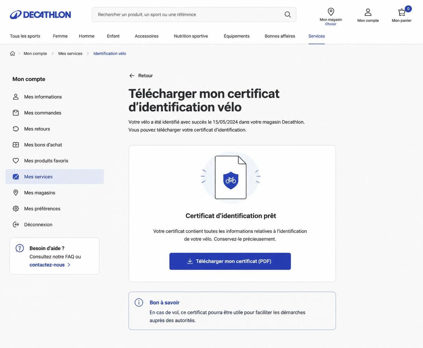découvrez où et comment obtenir facilement un certificat d'identification pour votre vélo chez decathlon afin d'assurer sa sécurité et son enregistrement.