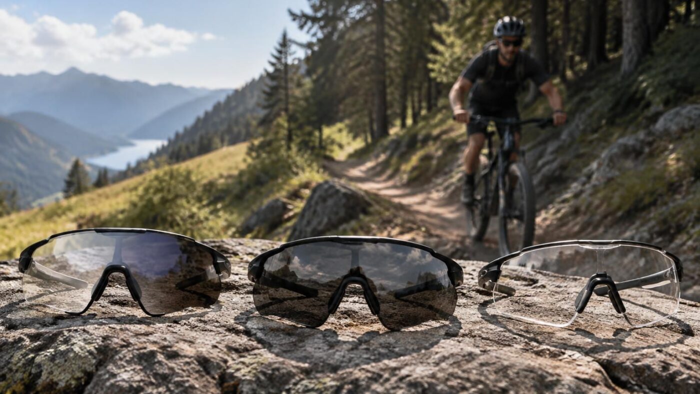 photochromiques, polarisées ou transparentes : comparez les lunettes de vélo et choisissez la protection adaptée à votre pratique et aux conditions météo.